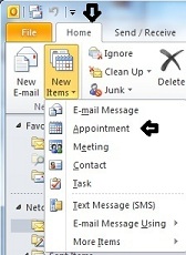 Outlook Email View - Select Appointment