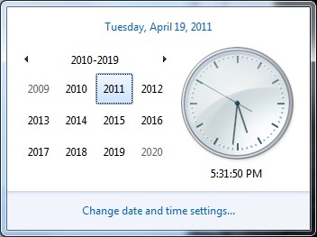 Windows Calendar - decade