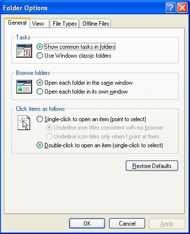 как связать типы файлов в Windows XP